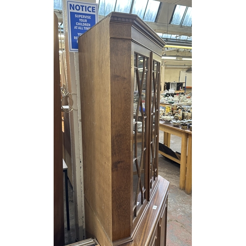 67 - A Georgian style mahogany astral glazed corner display cabinet - approx. 180cm high x 91cm wide x 50... 