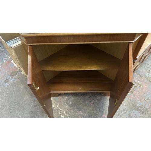 67 - A Georgian style mahogany astral glazed corner display cabinet - approx. 180cm high x 91cm wide x 50... 