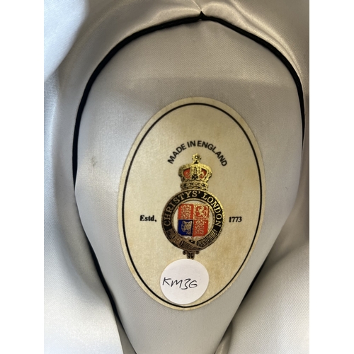 307 - A Christys' of London black felt fedora hat - size medium