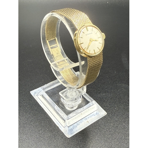 2273A - A mid 20th century Eterna 14ct gold cased hand wind ladies' wristwatch with 14ct gold bracelet - app... 