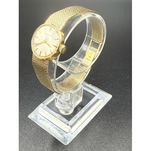 2273A - A mid 20th century Eterna 14ct gold cased hand wind ladies' wristwatch with 14ct gold bracelet - app... 