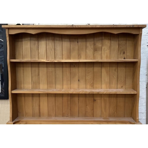 112 - A modern Arts & Crafts style elm dresser - approx. 183cm high x 137cm wide x 43cm deep