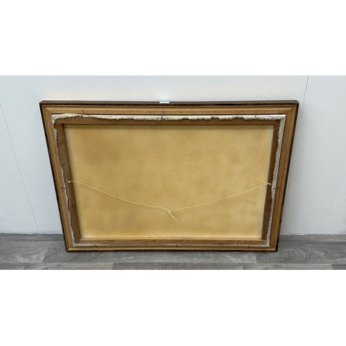 116A - A late 20th century gilt framed oil on canvas titled 'Alice in Wonderland, Feeding the Rabbits' afte... 