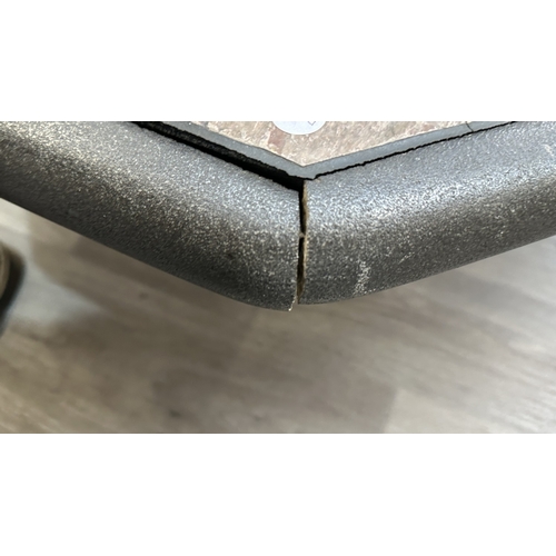 121 - A Brutalist Paul Kingma Tableaux series brass and copper inlaid slate octagonal coffee table - appro... 