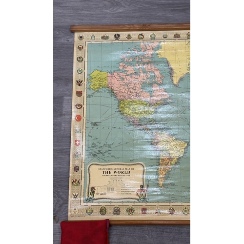 130 - A 1964 George Philip & Son Ltd. Stanford's General Map of The World on Mercator's Projection - appro... 