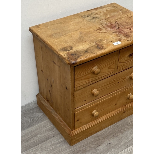 131 - A Victorian style pine chest of drawers - approx. 55cm high x 58cm wide x 41cm deep