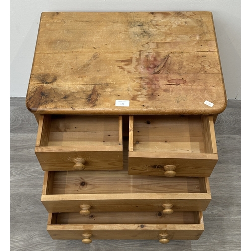131 - A Victorian style pine chest of drawers - approx. 55cm high x 58cm wide x 41cm deep