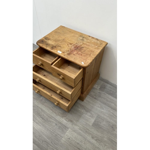 131 - A Victorian style pine chest of drawers - approx. 55cm high x 58cm wide x 41cm deep