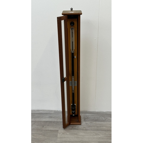134 - A mahogany cased Fortin stick barometer, possibly manufactured by Griffin & George - approx. 118cm h... 