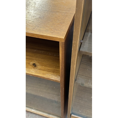 13C - A mid 20th century Stateroom by Stonehill teak bookcase with two glass sliding doors - approx. 83cm ... 