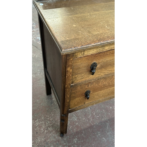 13E - An early 20th century oak chest of drawers - approx. 88cm high x 75cm wide x 45.5cm deep