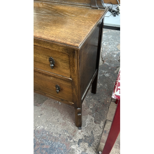 13F - An early 20th century oak chest of drawers - approx. 88cm high x 75cm wide x 45.5cm deep