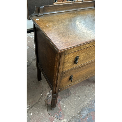 13F - An early 20th century oak chest of drawers - approx. 88cm high x 75cm wide x 45.5cm deep