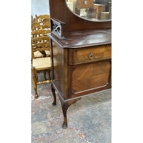 13L - An early 20th century mahogany mirror back sideboard - approx. 155cm high x 135cm wide x 51cm deep