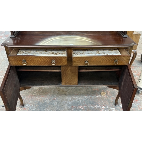 13L - An early 20th century mahogany mirror back sideboard - approx. 155cm high x 135cm wide x 51cm deep