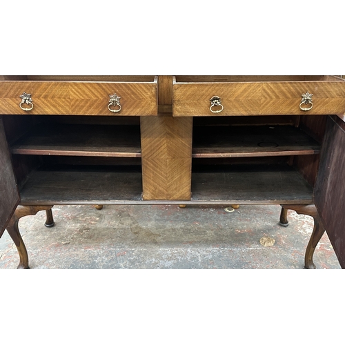 13L - An early 20th century mahogany mirror back sideboard - approx. 155cm high x 135cm wide x 51cm deep
