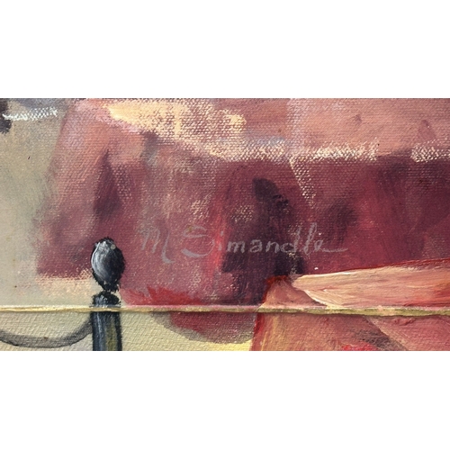 157 - A Marilyn Simandle 'Side Street Bistro' canvas print - approx. 89cm high x 119cm wide