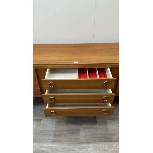 15A - A mid 20th century Elliotts of Newbury teak sideboard - approx. 73cm high x 172cm wide x 44cm deep