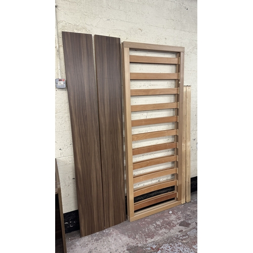 2 - A modern walnut effect four piece bedroom suite comprising dressing table - approx. 88cm high x 96cm... 