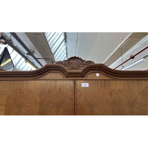 26 - A mid 20th century Heathland Furniture walnut double wardrobe - approx. 192cm high x 95cm wide x 55c... 