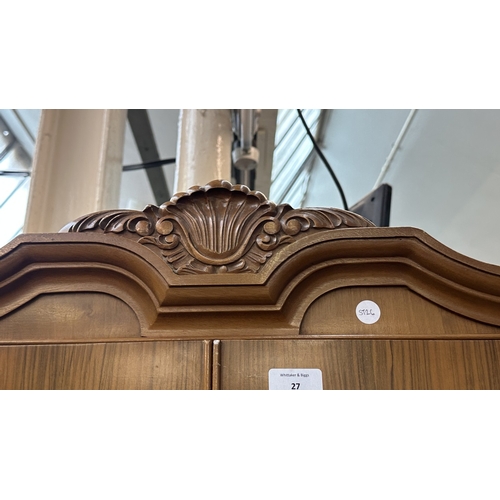 27 - A mid 20th century Heathland Furniture walnut double wardrobe - approx. 198cm high x 125cm wide x 55... 