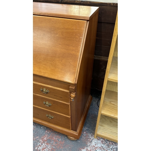 31 - A William Lawrence cherrywood bureau - approx. 107cm high x 97cm wide x 52cm deep