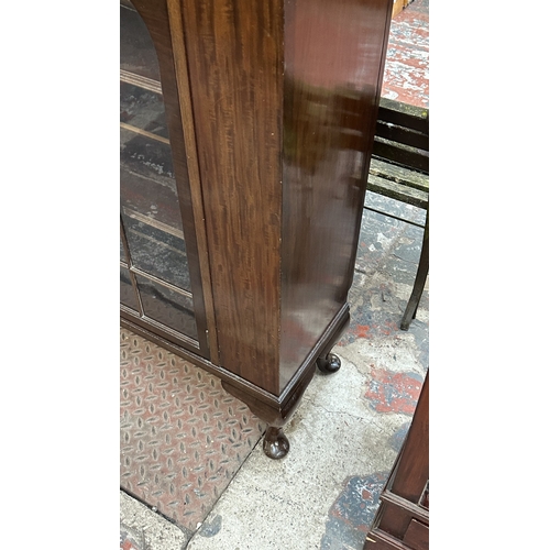 33 - An early 20th century mahogany display cabinet - approx. 116cm high x 121cm wide x 33cm deep
