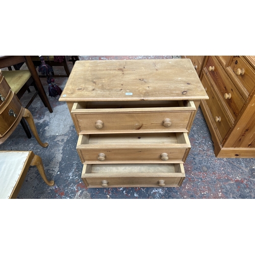 34 - A Victorian style pine chest of drawers - approx. 74cm high x 82cm wide x 43cm deep