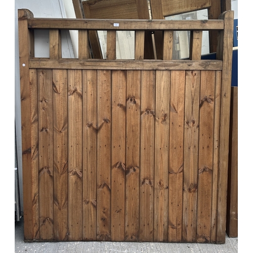 44 - A pair of tanalised timber driveway gates - approx. 182cm high x 160cm wide