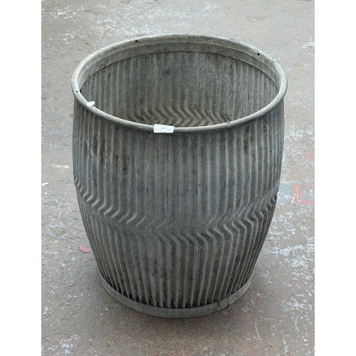 50 - A galvanised dolly tub - approx. 53cm high x 46cm diameter