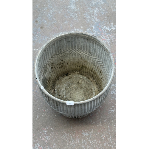 50 - A galvanised dolly tub - approx. 53cm high x 46cm diameter
