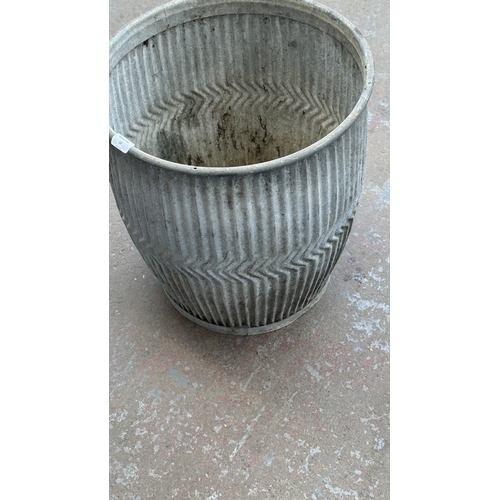 50 - A galvanised dolly tub - approx. 53cm high x 46cm diameter