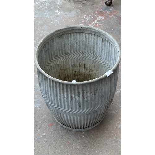 50 - A galvanised dolly tub - approx. 53cm high x 46cm diameter