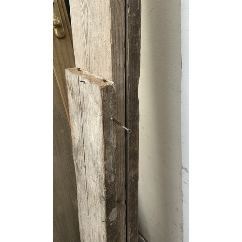 55 - Three wooden scaffolding planks - largest approx. 244cm long x 22cm wide and smallest approx. 112cm ... 