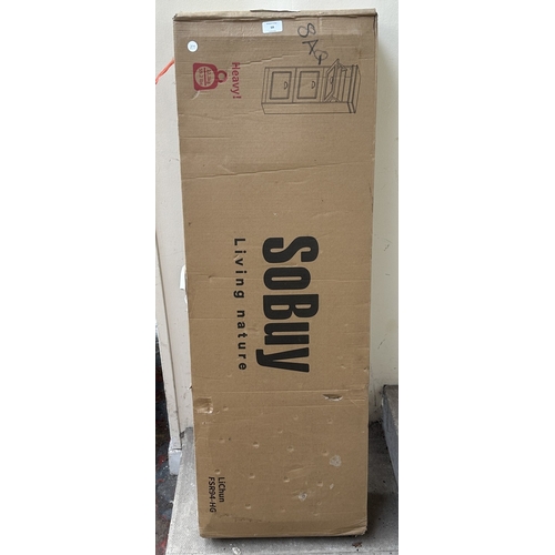 59 - A boxed SoBuy Living Nature grey shoe cabinet - approx. 118.5cm x 53.5cm x 13.7cm