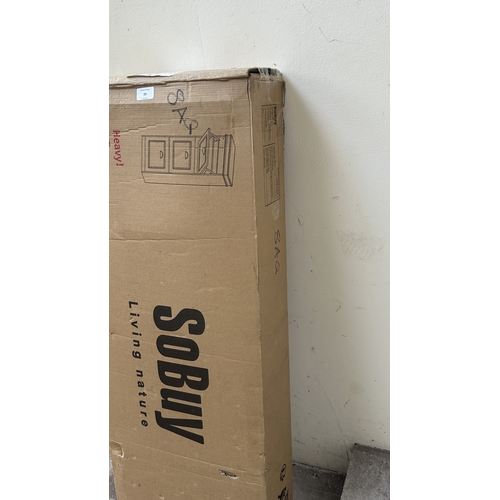 59 - A boxed SoBuy Living Nature grey shoe cabinet - approx. 118.5cm x 53.5cm x 13.7cm