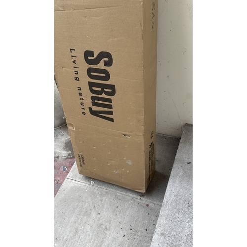 59 - A boxed SoBuy Living Nature grey shoe cabinet - approx. 118.5cm x 53.5cm x 13.7cm