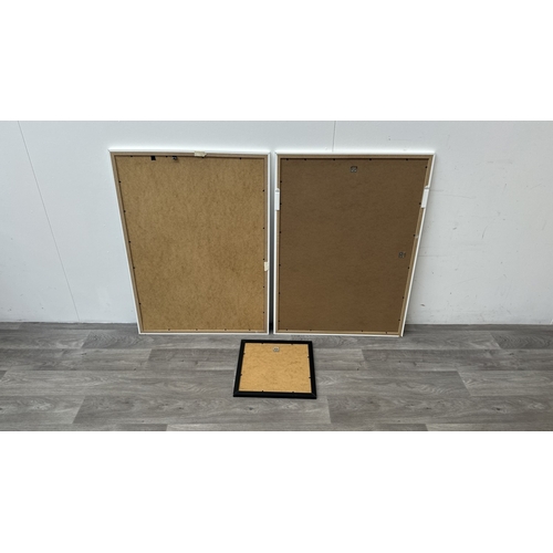 63C - Three framed reproduction prints, one Robert De Niro Taxi Driver, one Raiders of the Lost Ark and on... 