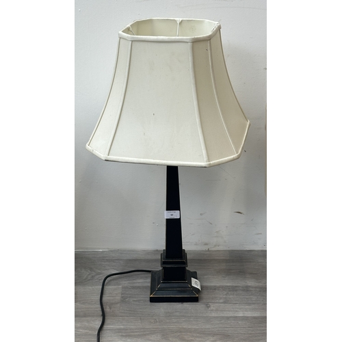 65 - Three modern table lamps, one Laura Ashley Home Henshaw black, one BHS crackle glazed ceramic and gr... 