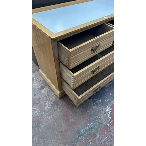 66 - An Edwardian satinwood chest of drawers with later white laminate and beech top - approx. 87cm high ... 