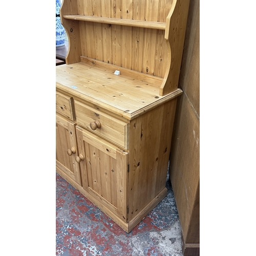 68 - A pine dresser - approx. 175cm high x 90cm wide x 43cm deep
