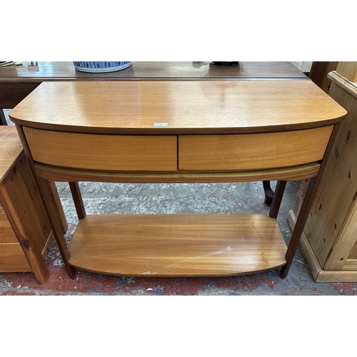 70 - A Nathan Shades 5854 teak console table - approx. 80.5cm high x 104cm wide x 40cm deep