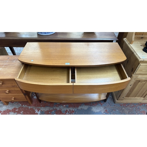 70 - A Nathan Shades 5854 teak console table - approx. 80.5cm high x 104cm wide x 40cm deep
