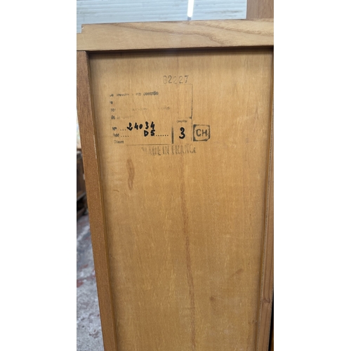 73 - An Art Deco style French walnut and rosewood effect cocktail/display cabinet - approx. 173cm high x ... 