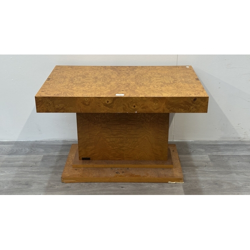74 - An Art Deco style Grange burr walnut effect cigar table - approx. 51cm high x 134cm wide when extend... 