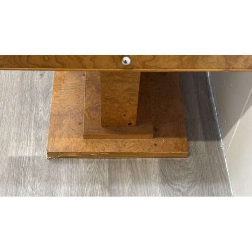 74 - An Art Deco style Grange burr walnut effect cigar table - approx. 51cm high x 134cm wide when extend... 