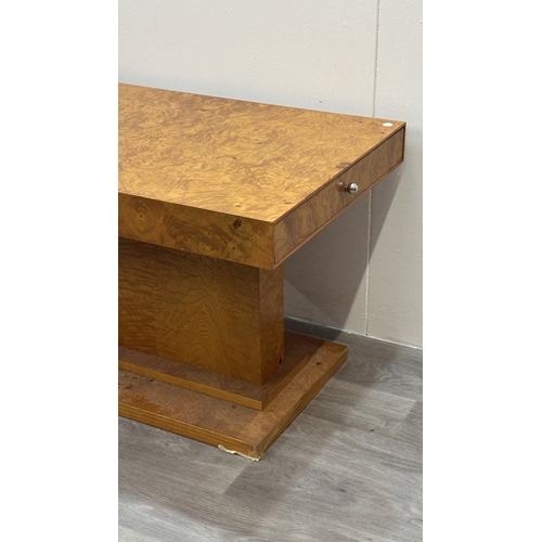 74 - An Art Deco style Grange burr walnut effect cigar table - approx. 51cm high x 134cm wide when extend... 