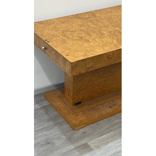 74 - An Art Deco style Grange burr walnut effect cigar table - approx. 51cm high x 134cm wide when extend... 