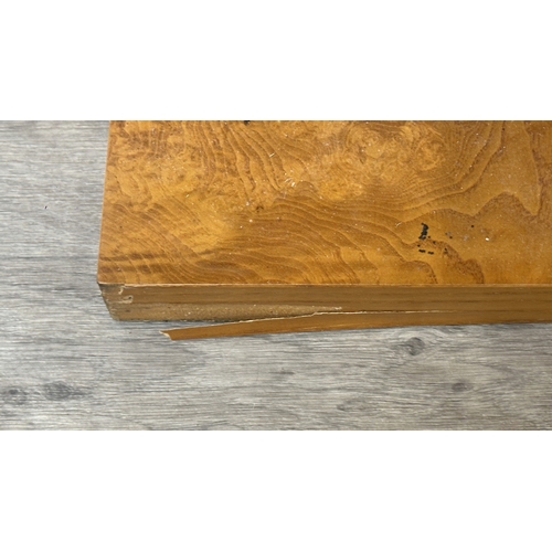 74 - An Art Deco style Grange burr walnut effect cigar table - approx. 51cm high x 134cm wide when extend... 