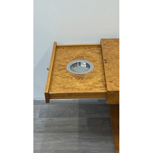 74 - An Art Deco style Grange burr walnut effect cigar table - approx. 51cm high x 134cm wide when extend... 